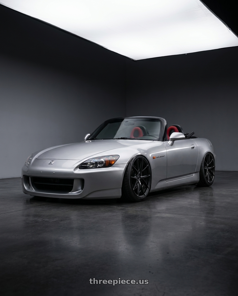 2009 Honda S2000 with Niche 1PC M117 MISANO 5X114.3 18X8 +42 MATTE BLACK wheels