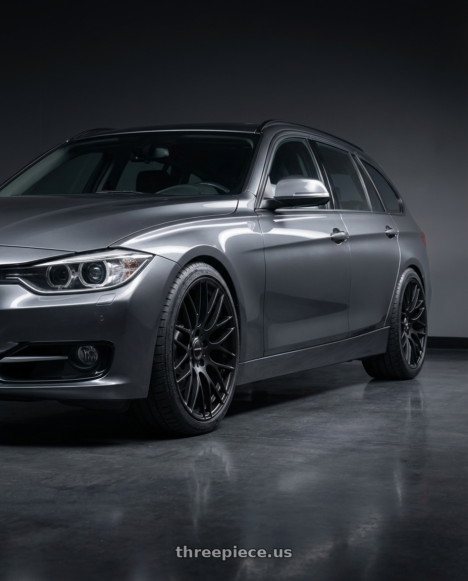 2016 BMW 3 Series F30 with Avant Garde Wheels M359 5X120 19x9 +18 Matte Black wheels