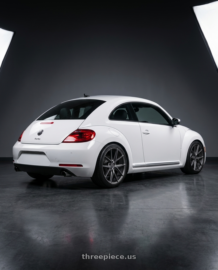 2016 Volkswagen Beetle Turbo with Niche 1PC M116 MISANO 5X112 18X8 +30 MATTE GUN METAL wheels rear three quarter view square tires