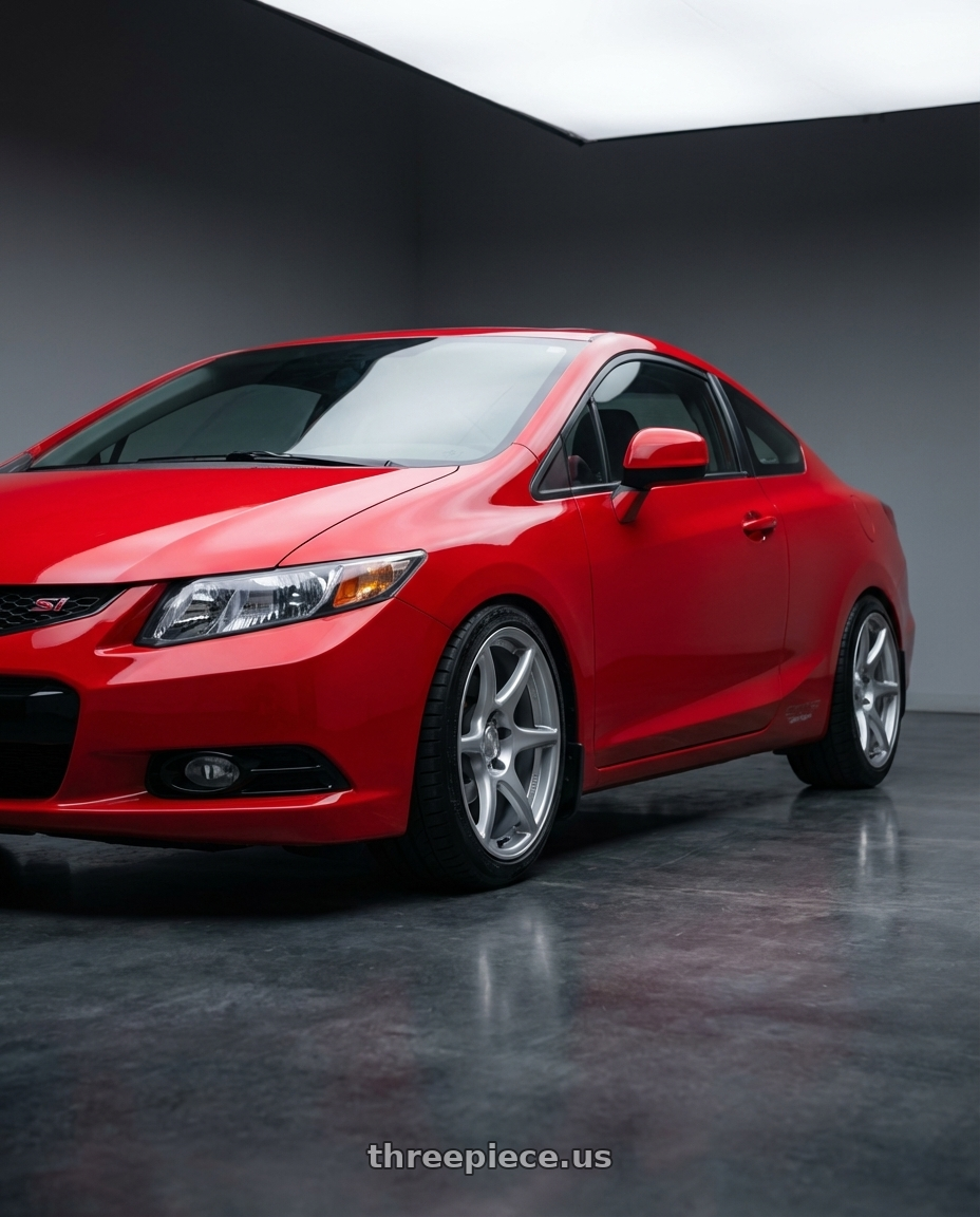 2015 Honda Civic Si with Kansei K11S Tandem 5x114.3 17x9.5 12 Hyper Silver wheels