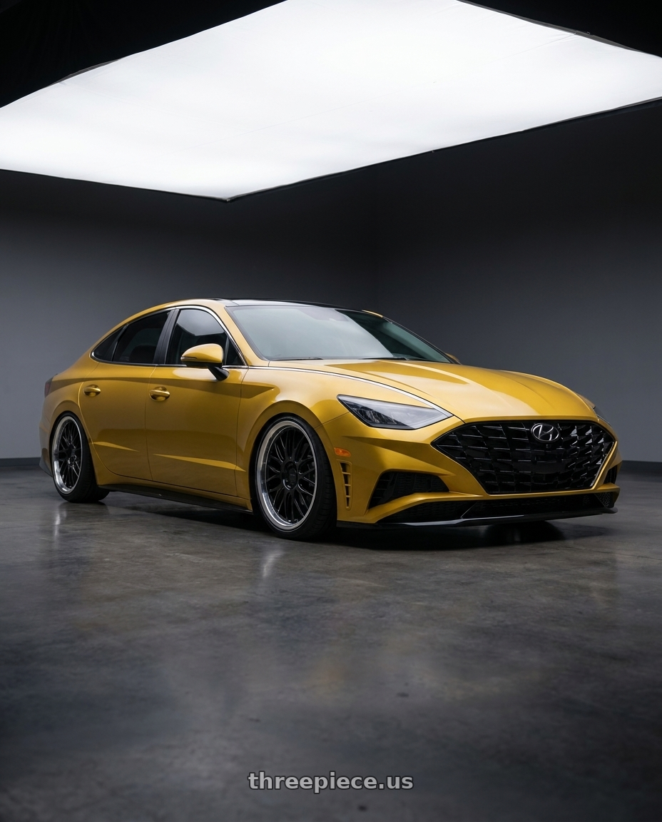 2021 Hyundai Sonata sel plus with Petrol P4C 5X114.3 19X8 +40 GLOSS BLACK W/ MACHINED CUT LIP wheels