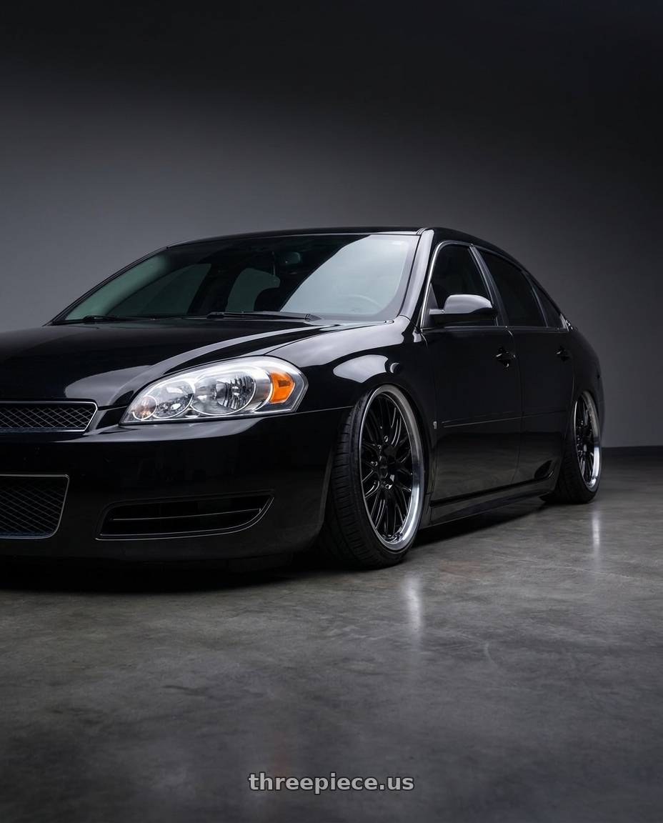 2012 Chevy Impala lt with Petrol P4C 5X115 16X7 +40 GLOSS BLACK W/ MACHINED CUT LIP wheels
