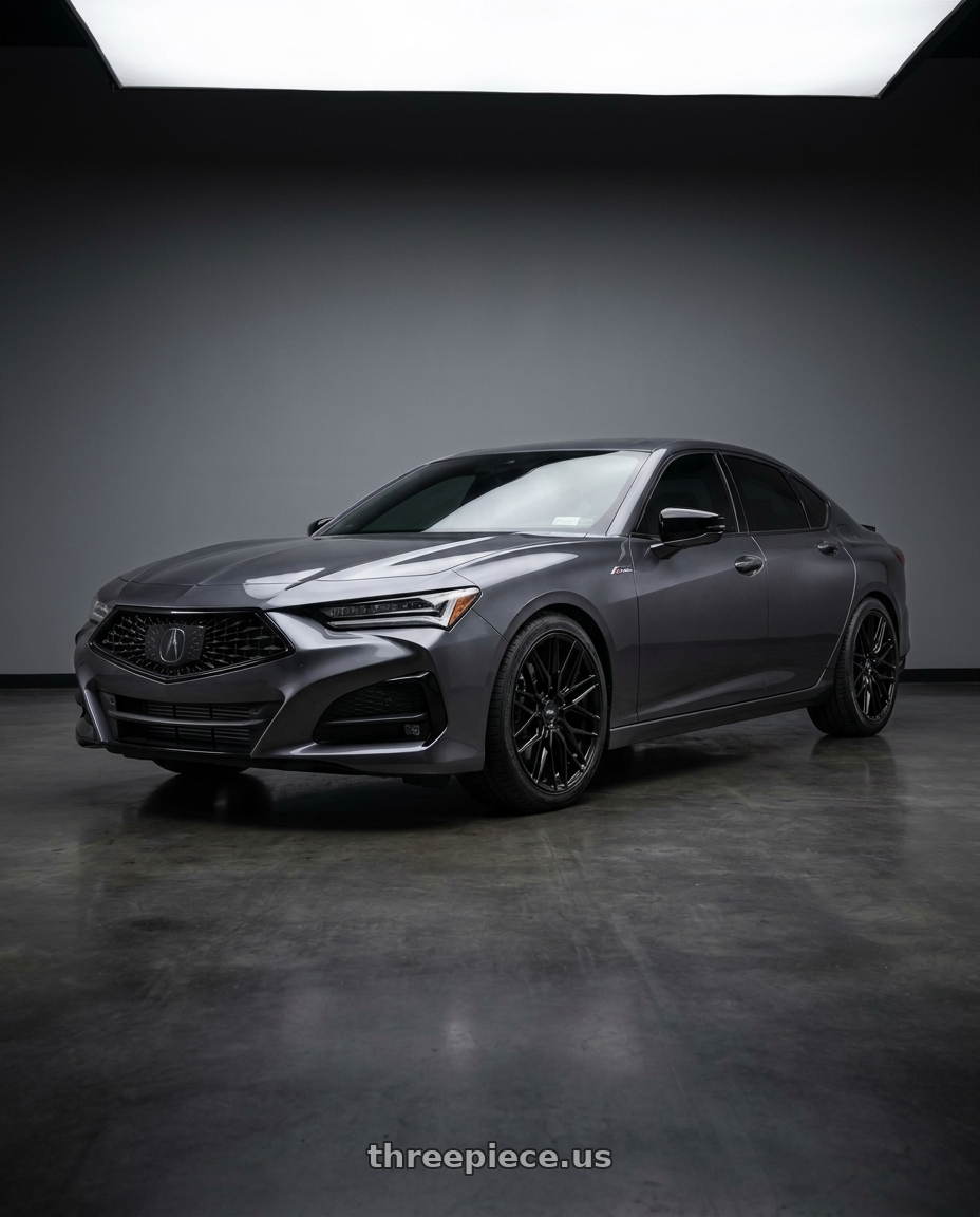2021 Acura TLX A-Spec, dark grey with Niche 1PC M224 GAMMA 5X120 19X8.5 +35 GLOSS BLACK wheels
