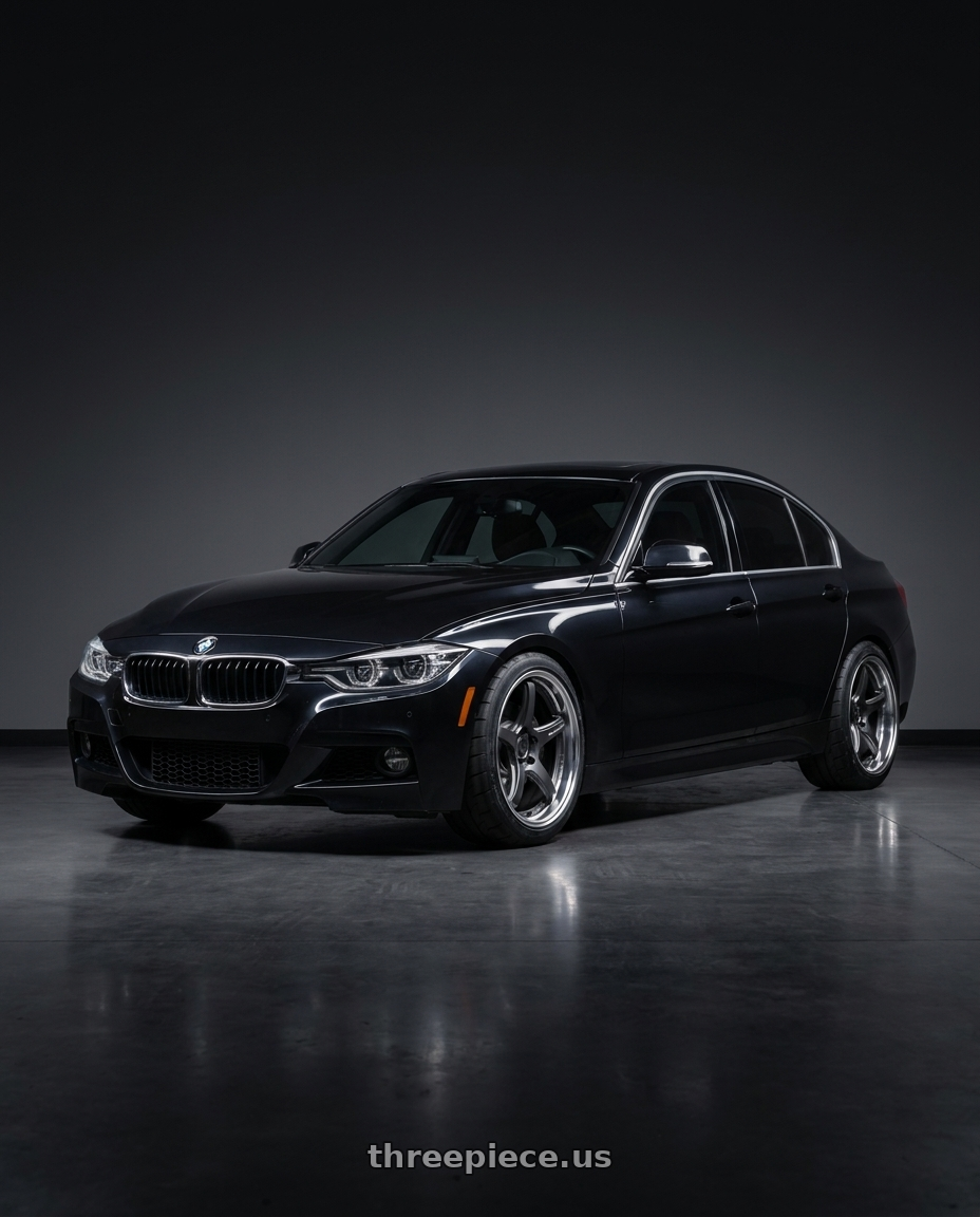 2016 BMW 340i with Work T5R 2P 5x120 19x8.5 +38 Matte Gunmetal wheels