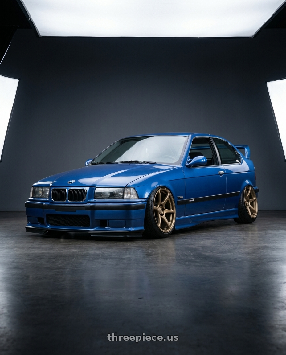 1998 BMW E36 Ti COMPACT BY ITSDENNY.NINES with Kansei K11B Tandem 5X112 18x8.5 35 Bronze wheels