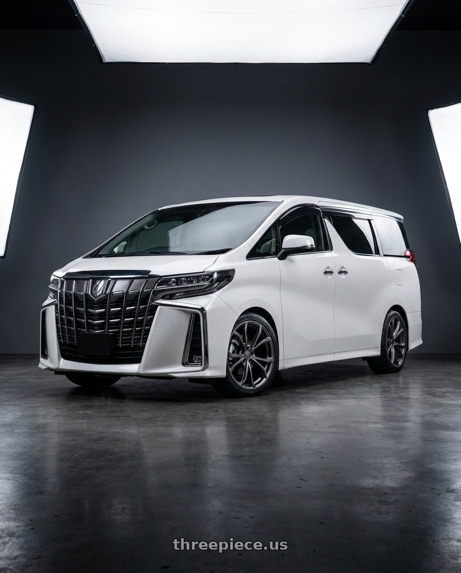 2021 toyota alphard with Volk Racing VMF C-01 5x114.3 20x9 +25 MATTE GUNBLACK* wheels
