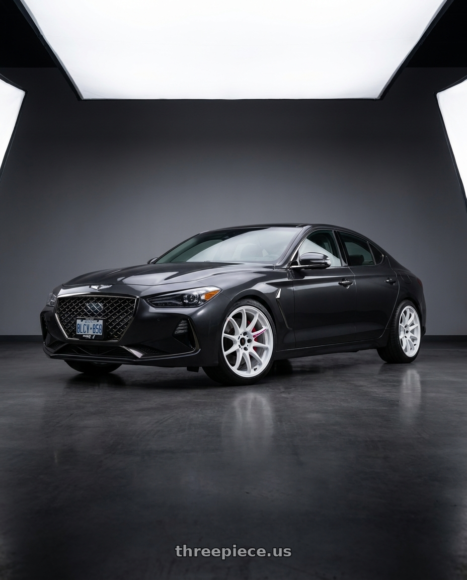 2019 Genesis G70 with Work Emotion Zr10 5x100 18x7.5 +47 Azure White wheels