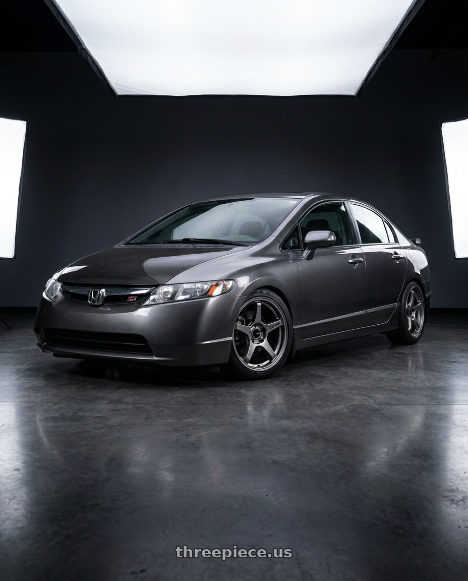 2008 honda civic si with Enkei TS-5 5x114.3 17x8+40 Storm Grey wheels