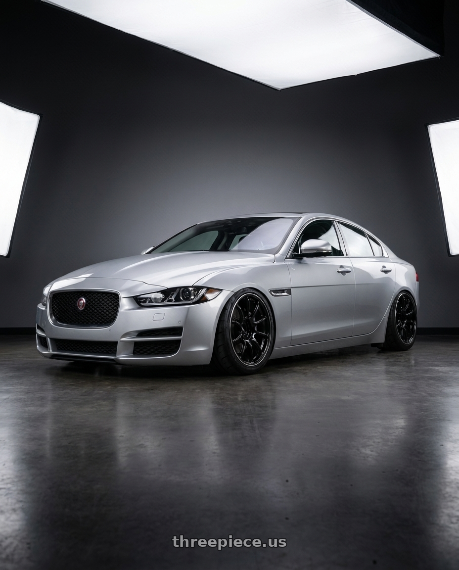 2017 Jaguar Xe Premium with Advan RZ II 5x114.3 19x9.0+35 Racing Gloss Black and Ring wheels
