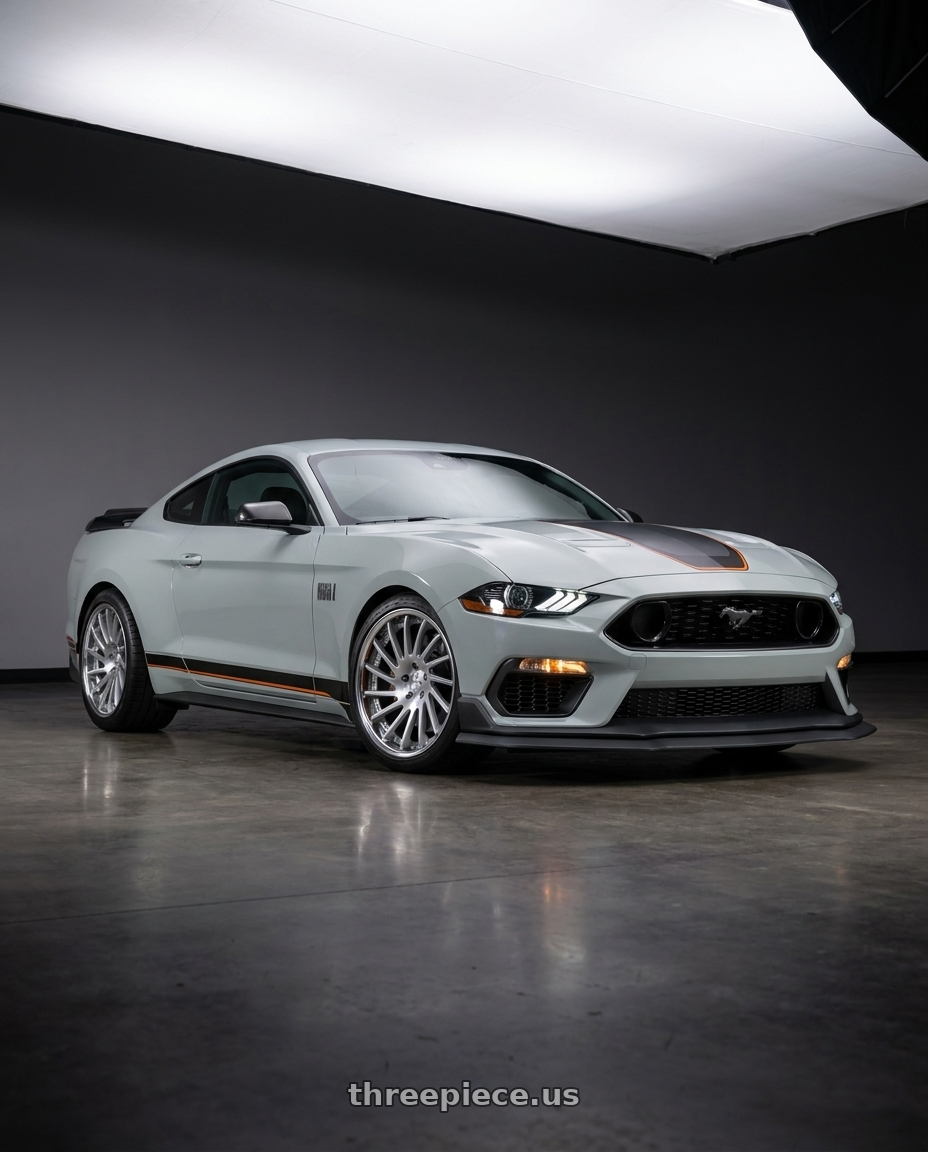 2021 Ford Mustang Mach 1 with SSR CV05 5x114.3 20X10.5+38 NR Disk Crystal Silver wheels
