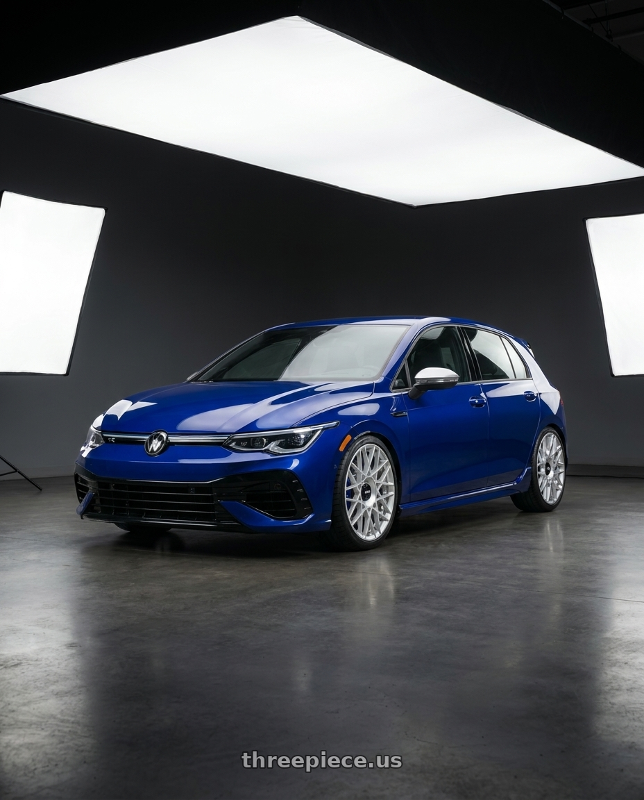 2026 Volkswagen Golf r with Rotiform 1PC R167 BLQ-C 5X112 19X8.5 +45 SILVER wheels