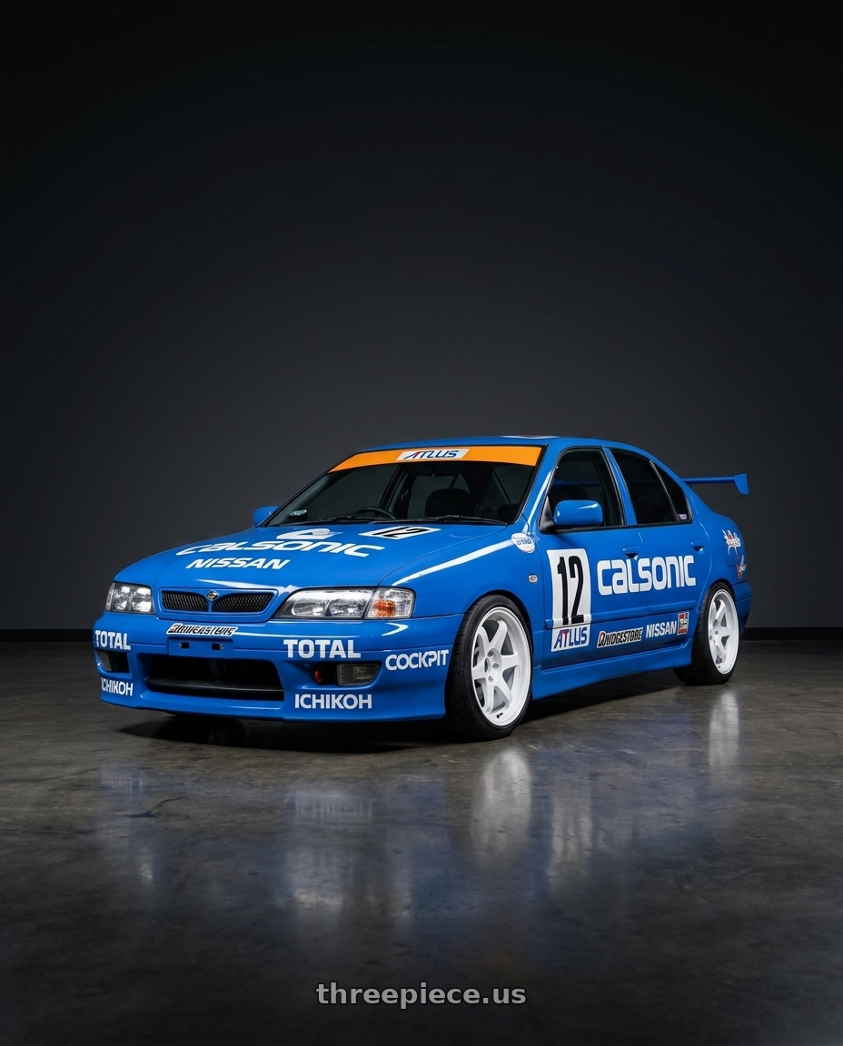 1996 Nissan primera camino with Volk Racing TE37SL 5x114.3 19x9.5 +22 DASH WHITE wheels