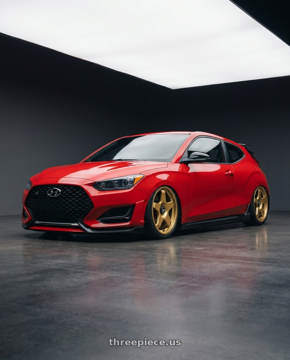 2022 Hyundai Veloster N with fifteen52 CHICANE 5x114.3 / 5x120 19x8.5 +35 GOLD (GLOSS GOLD) wheels