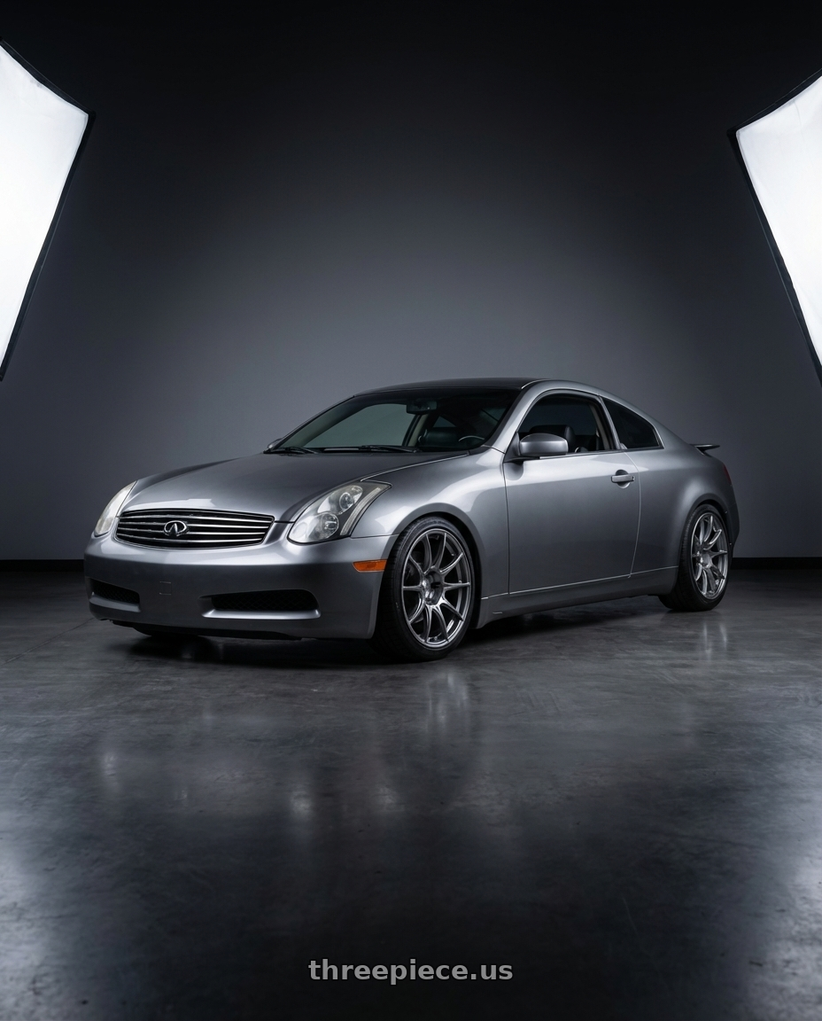 2006 infinity g35 coupe with Ssr Gtx01 5x114.3 18x10.5+15  DARK SILVER wheels