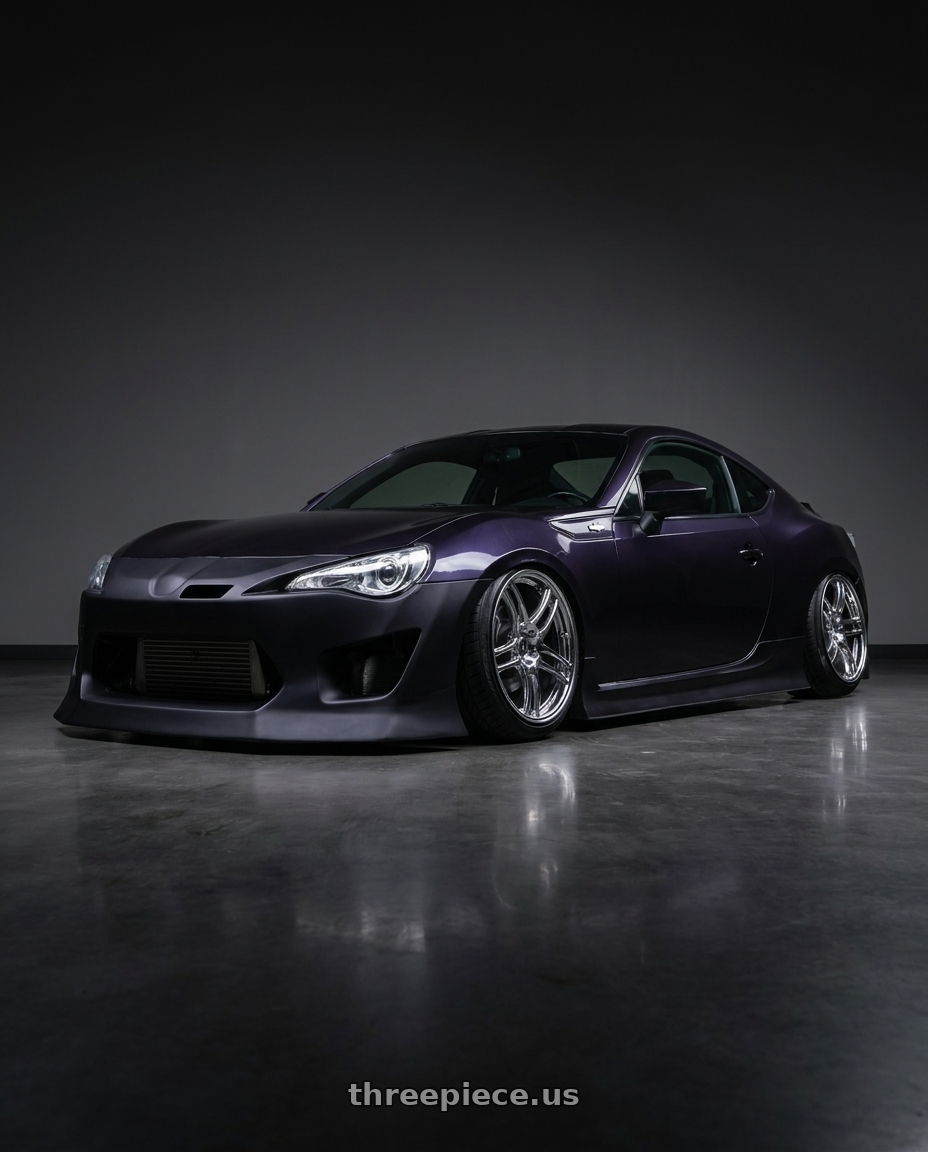 2013 Scion frs with HERITAGE WHEEL BUSHIDO MONOC 5x100 18x9.5 +12 CHROME wheels