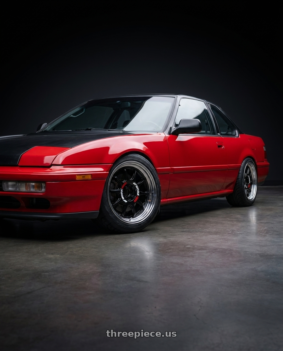 1991 Honda prelude  with Work Emotion Rs11 2p 4x100 16x7 30 black wheels