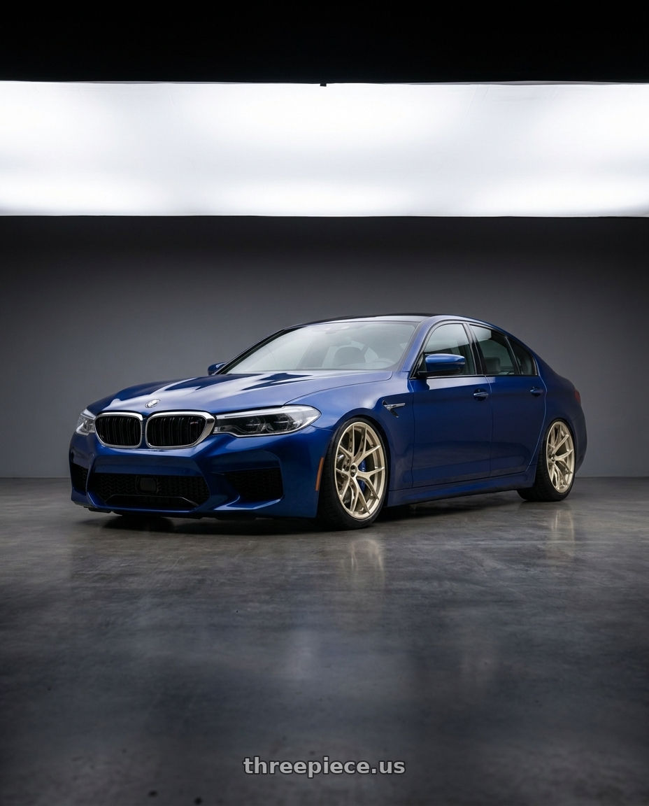 2018 Bmw m5 with BBS FI-R Evo 5x112 19x9.5+15 White Gold wheels