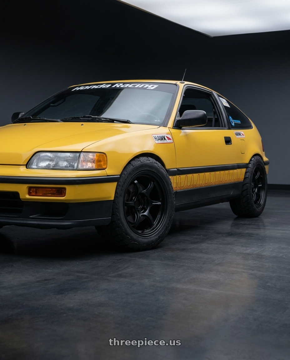 1989 Honda CRX with Advan Racing RG-D2 4x100 15x7.5 +40 SEMI GLOSS BLACK wheels