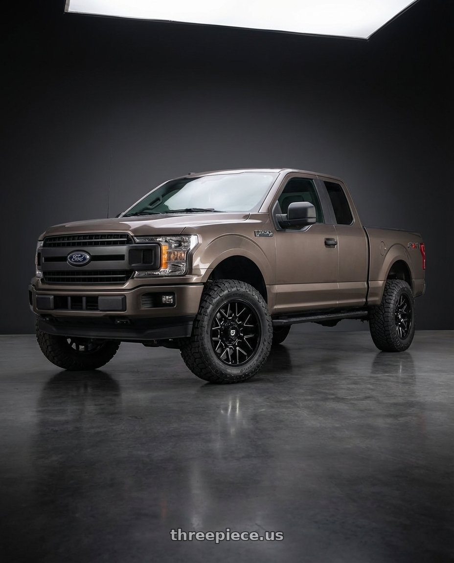 2019 Ford F-150 with Gear Off Road 768BM 6X135/6x139.7 20x9 +0 Gloss Black Milled wheels