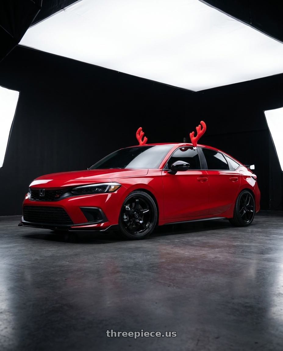 2025 Honda Civic with WedsSport RN-05M 5x114.3 18x8.5+38 Gloss Black wheels