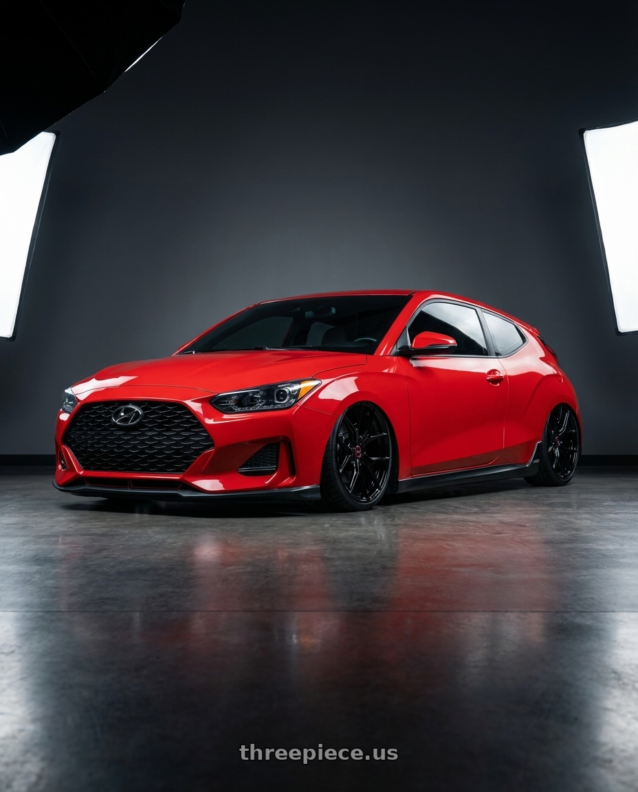 2022 Hyundai Veloster N with Vossen HF-5 19x8.5 / 5x114.3 / ET32 / Flat Face / 73.1 - Gloss Black Wheel - HF5-9N60 wheels