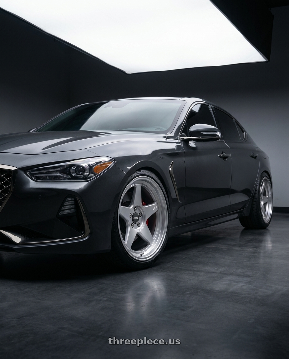 2019 Genesis G70 with ESR Wheels CR SERIES CR5 5x105 19x10 +25 Hyper Silver wheels