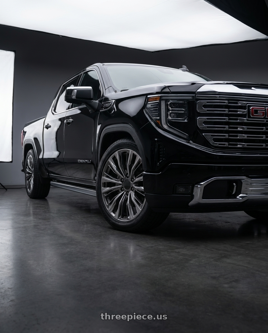 2025 GMC Sierra 1500 with OE Wheels CA93 6x139.7 20x9+28 Gunmetal wheels