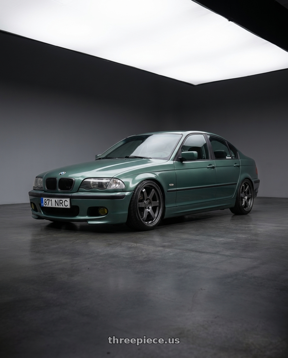 1999 bmw e46 330i with KATANA RACING KR08 5x120 18x8 +40 Glossy GunMetal wheels