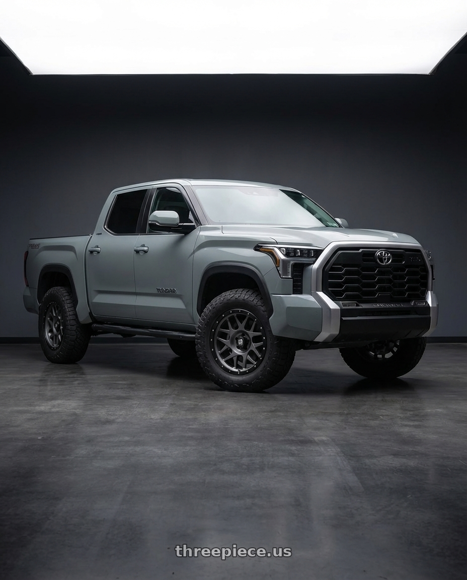 2018 Toyota Tundra with XD XD127 BULLY 5X150 20X9 +0 MATTE GRAY BLACK RING wheels