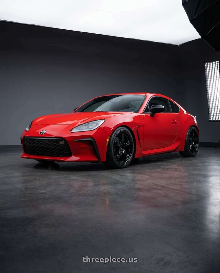 2024 Toyota GR86 with Gram Lights 57CR 5x114.3 18x8.5+50 Glossy Black wheels