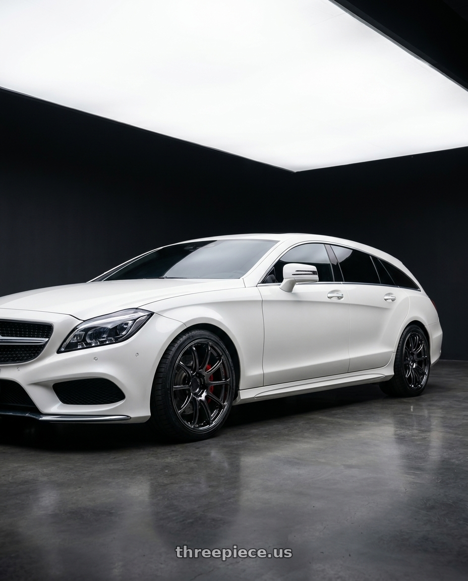2016 CLS400 Shooting brake 4MATIC/white with Advan Racing RSIII 5x112 19x9.5 +38 BLACK CHROME wheels