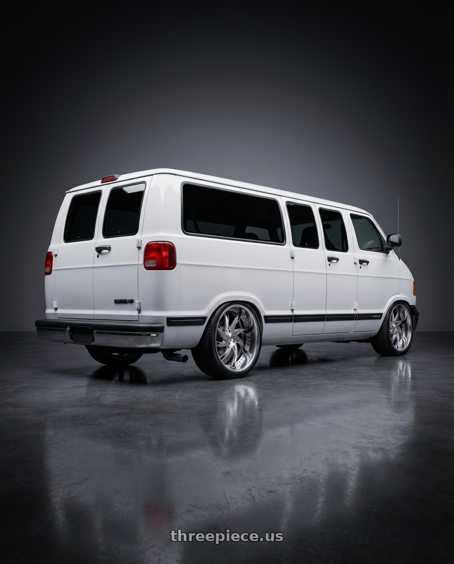 1998 Dodge Ram B2500 with Asanti Forged 841 5x120.65 24x10 -6 BRUSHED wheels rear three quarter view square tires