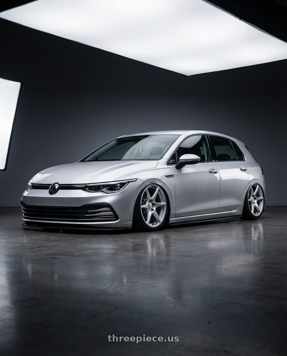 2024 Volkswagen Golf R MK8 with Kansei K11S Tandem 5X112 19x10.5 22 Hyper Silver wheels