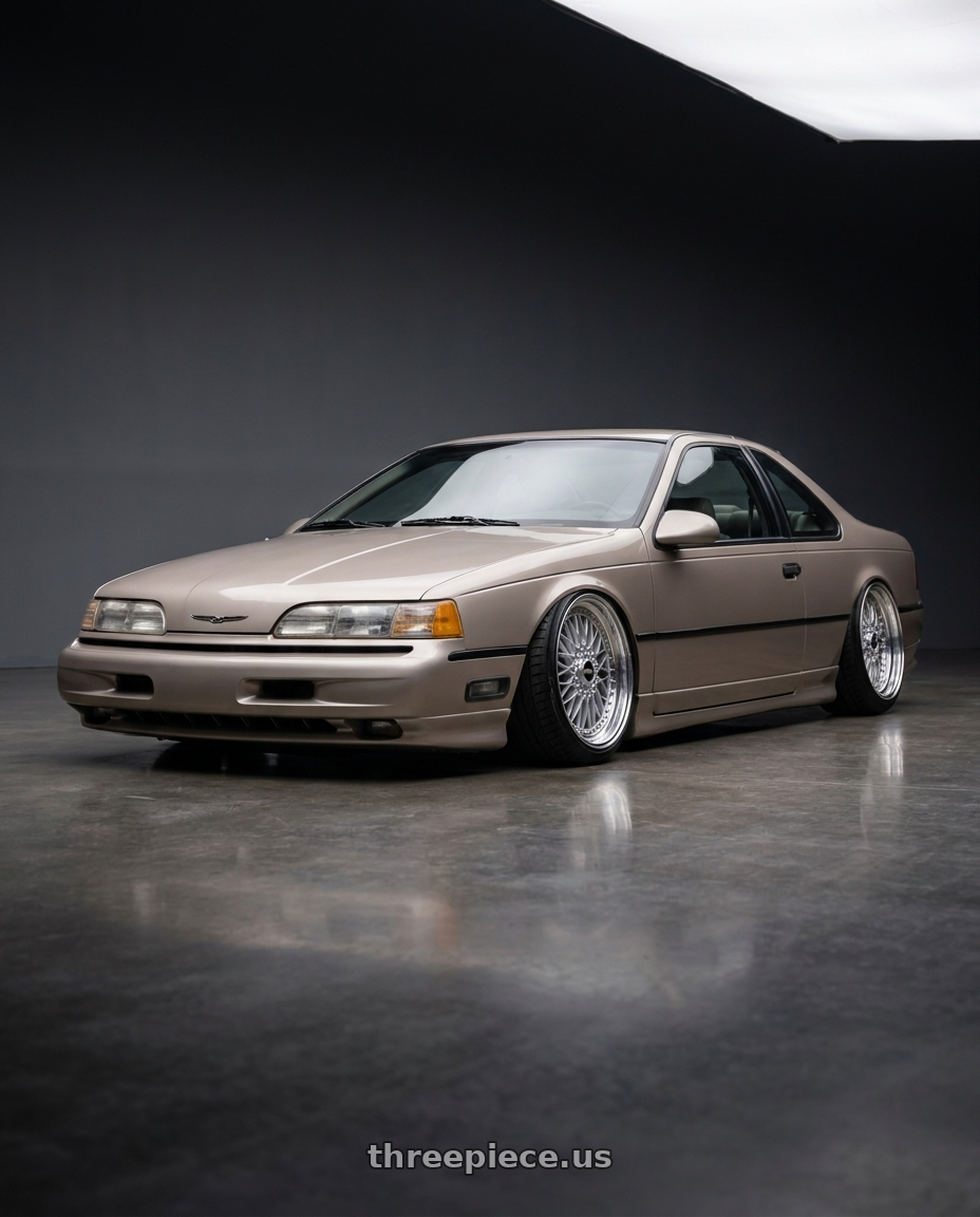 1990 Ford Thunderbird Supercoupe with BBS Super 5x112 19x9 +28 Diamond Silver wheels