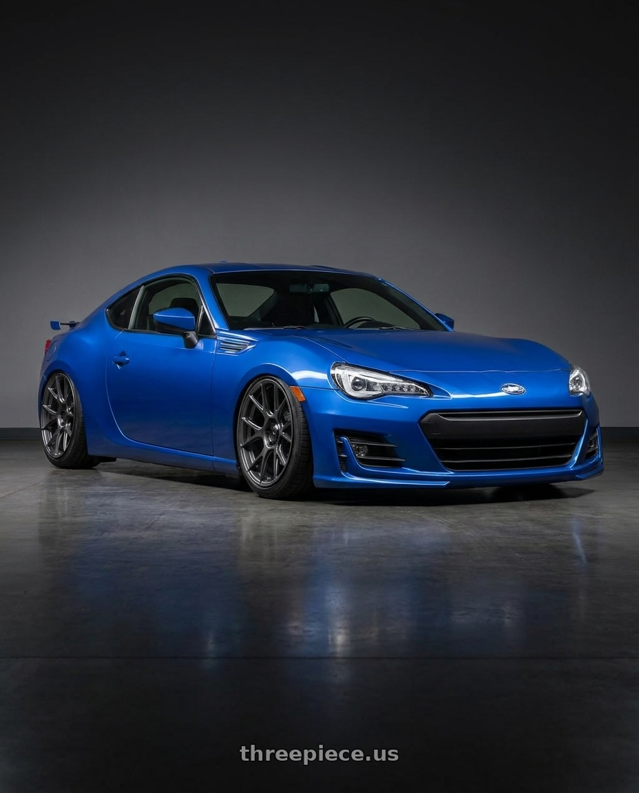 2017 Subaru BRZ with Konig Ampliform 5x100 18x8.5+44 Dark Metallic Graphite wheels