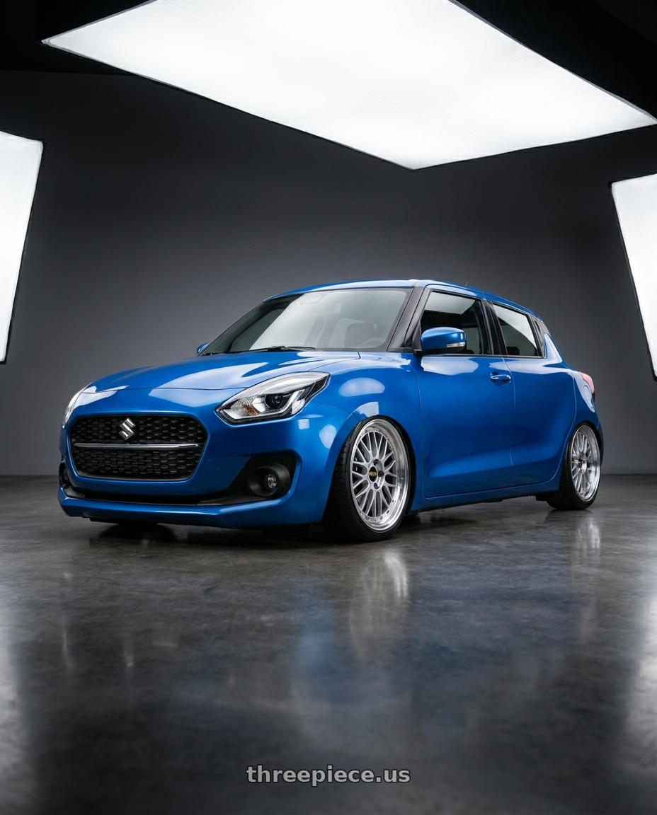 2022 Suzuki swift with BBS LM 5x114.3 17x7.5+38 Diamond Silver wheels