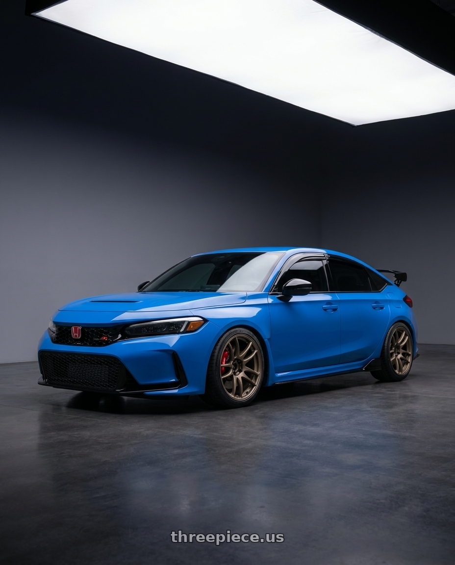 2024 Honda Civic Type R with Work Emotion Cr Kiwami 5x120 18x9.5 +38 Matte Bronze wheels