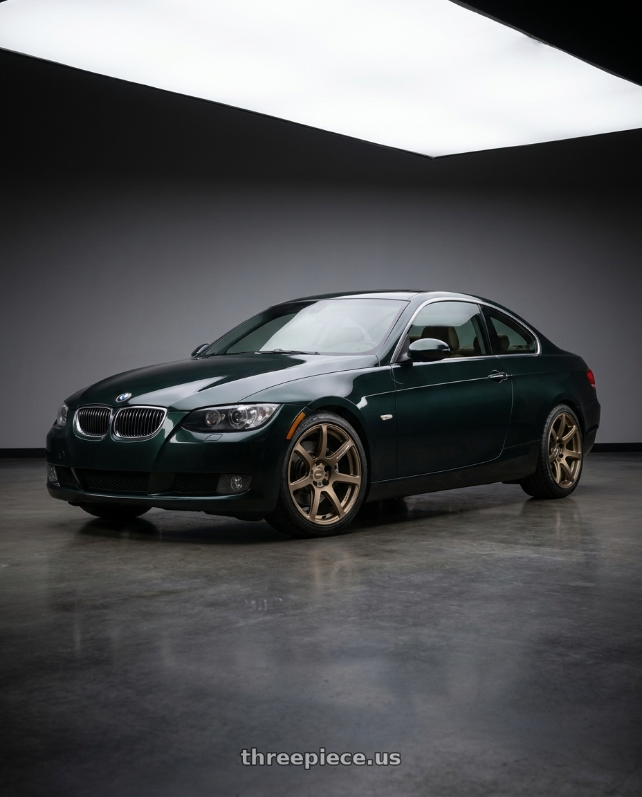 2008 bmw 335xi with Work Emotion T7r 5x120 18x8.5 +38 Matte Bronze wheels