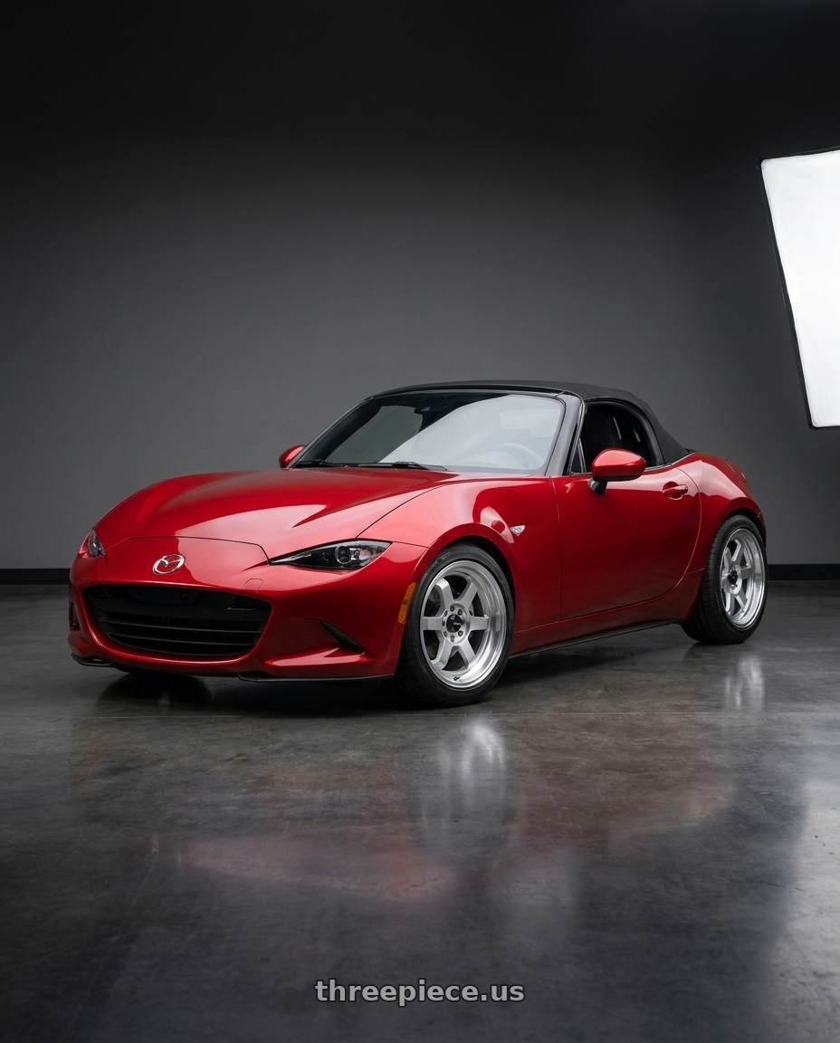2016 Mazda Miata with Vors TR7 4x100/4x114.3 16x8  +20 Silver Machine Face Lip wheels
