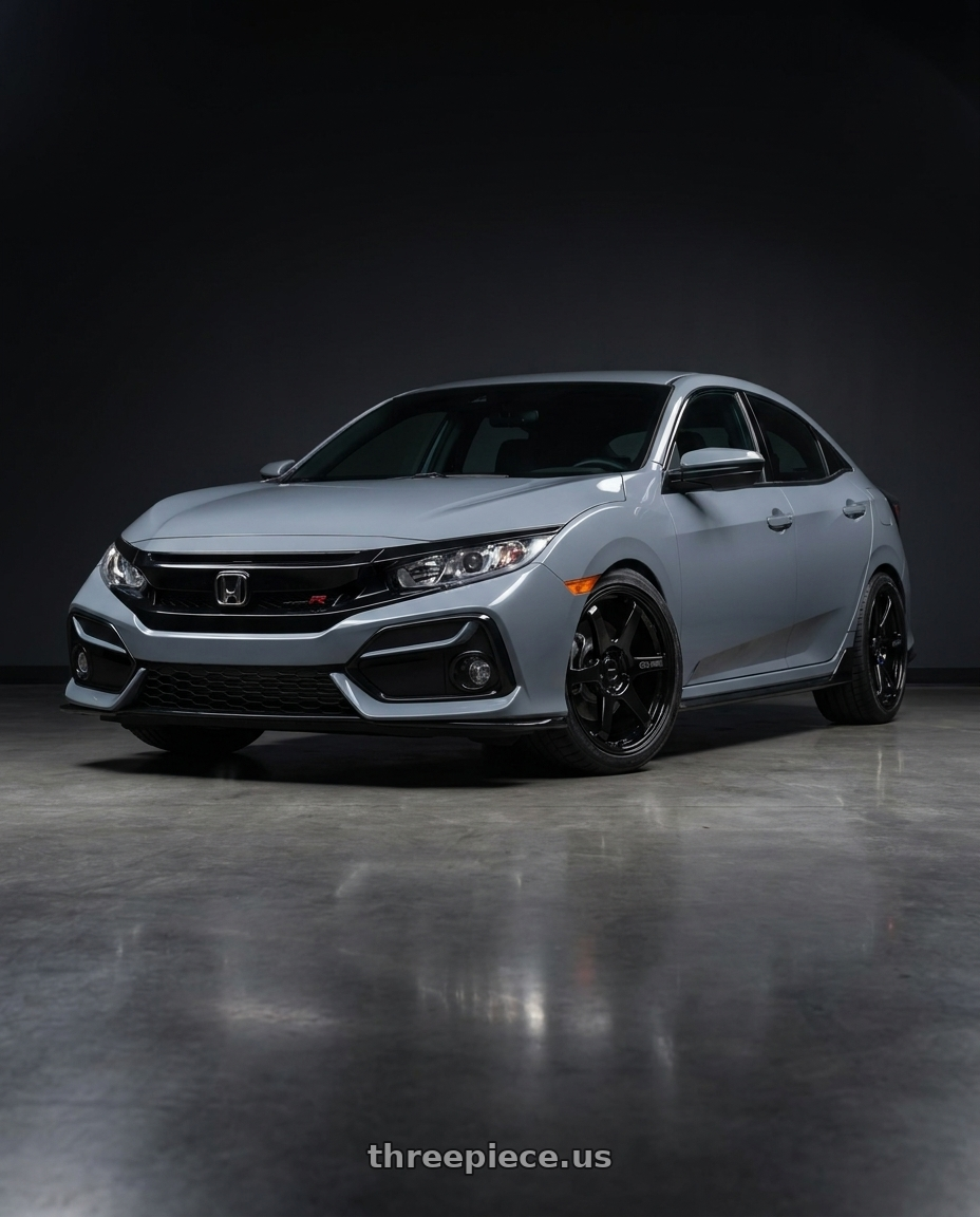 2021 Honda Civic Type R with Enkei T6R 5x120 18x9.5+45 Gloss Black wheels