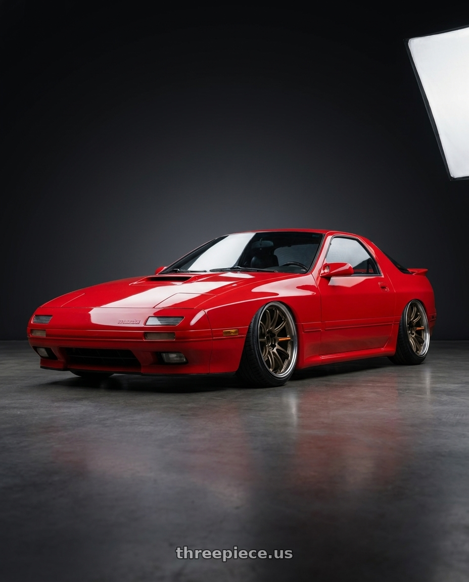 1990 Mazda Rx7 Turbo 2 with Work Emotion Zr10 5x114.3 17x7 +38 Titanium Diamond Lip Cut wheels