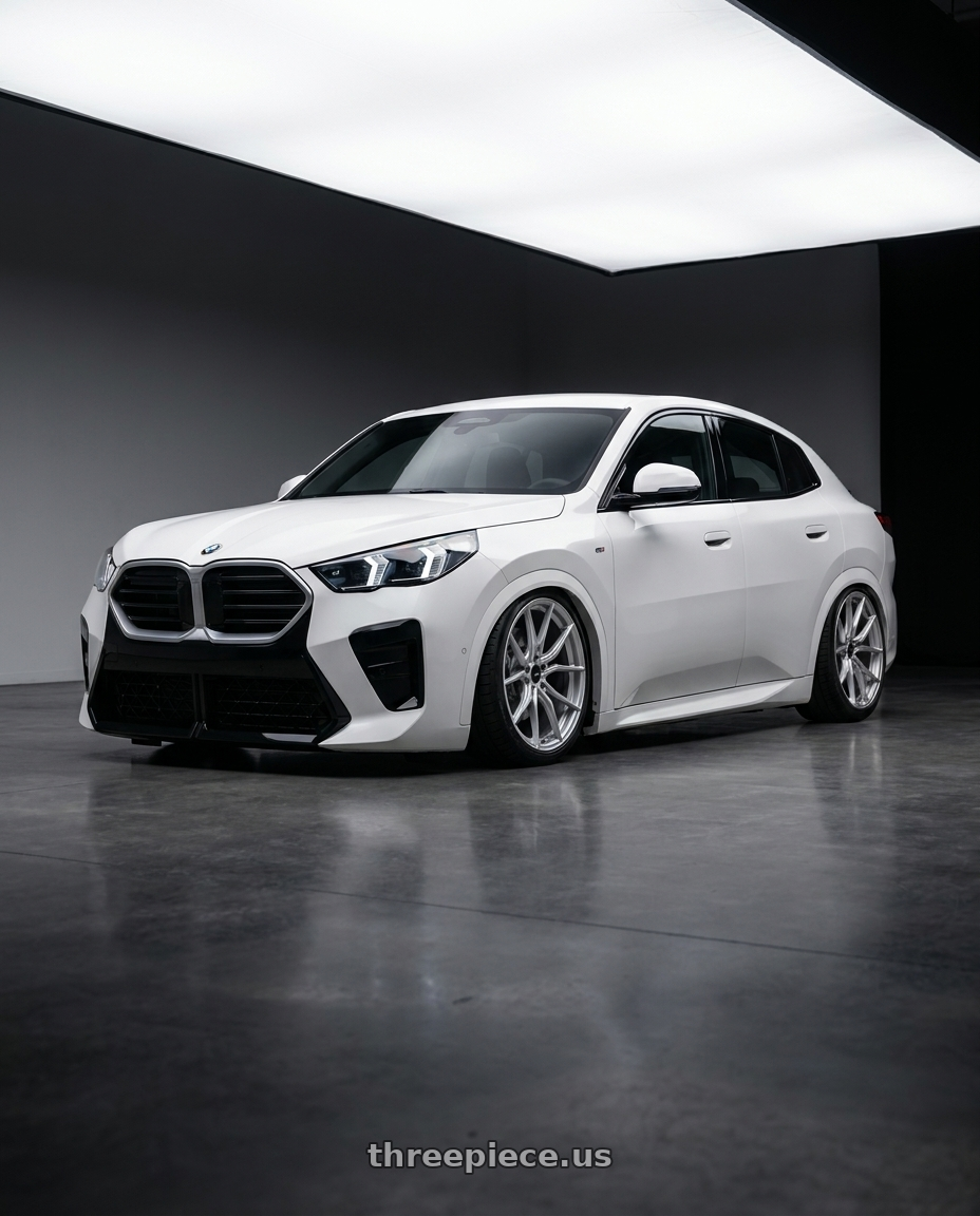 2025 Bmw Ix2 White with Advanti Racing 80S Hybris 5X120 19x8.5 +35 Silver with Machined Face wheels