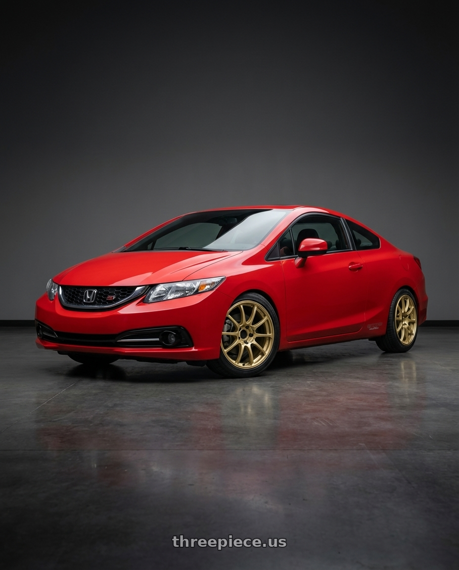 2015 Honda Civic Si with Advan RCIII 5x114.3 17x8+53 Gold wheels