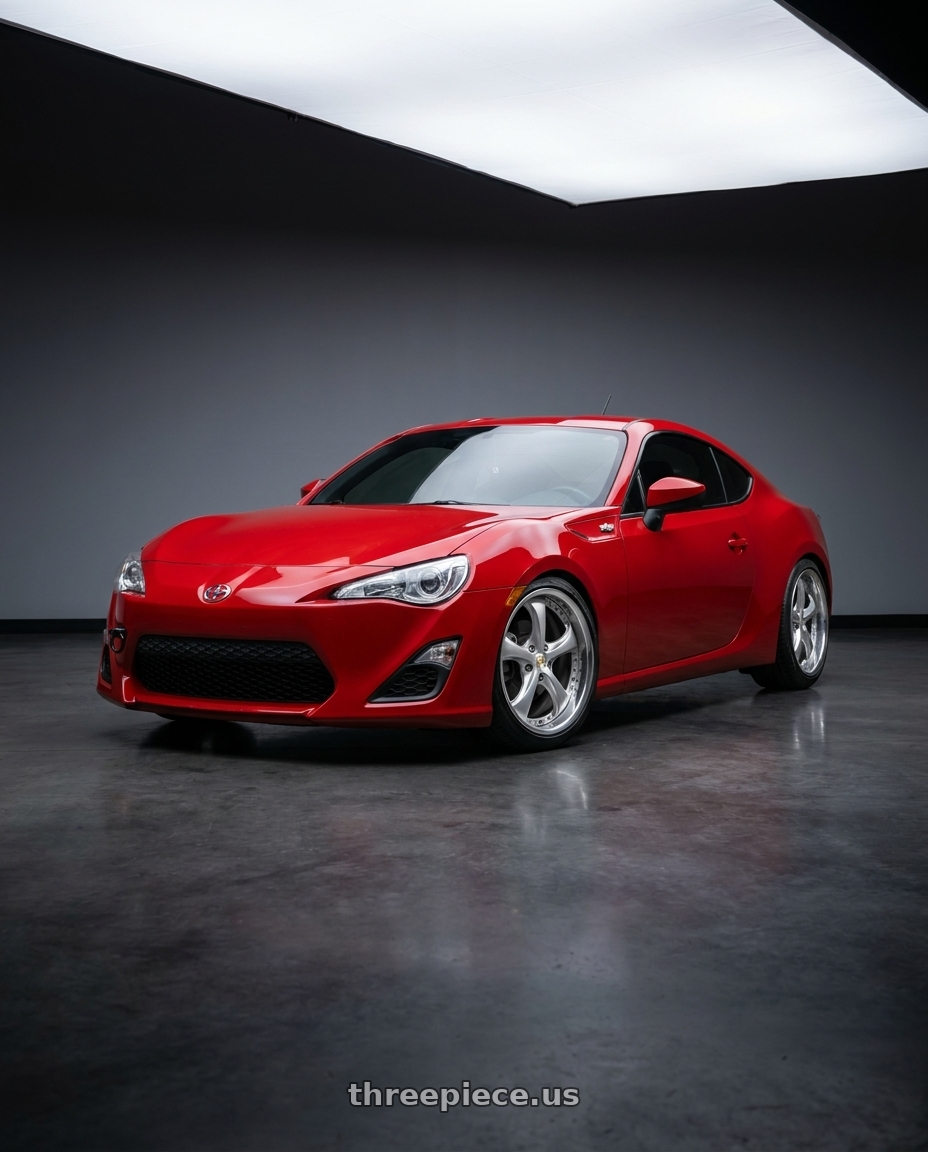 2013 Scion FR-S with Work Wheels VS-KF 5x100 18x7.5+40 Light Grey Silver O Disk FULL REVERSE wheels