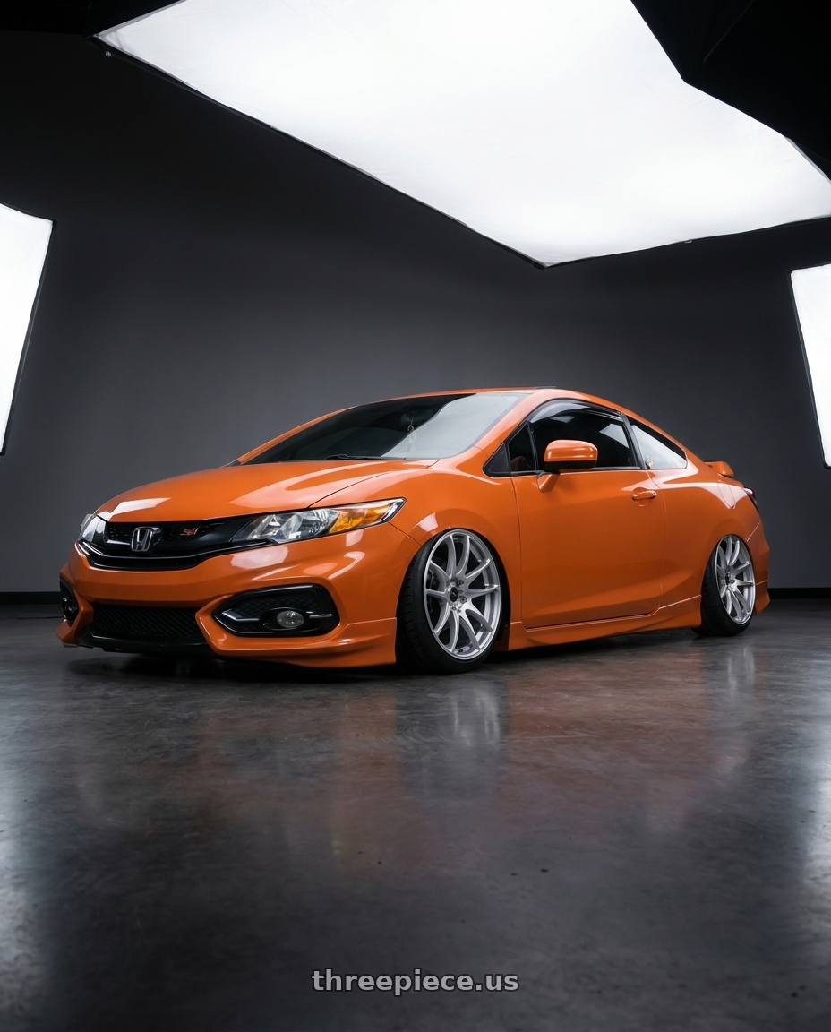 2015 civic si with Vors TR4 5x120 17x9  +30 Silver Machine Face wheels