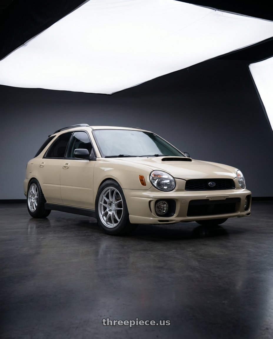 2002 Subaru Wrx Wagon with Enkei PF01 5x100 17x8+35 Silver wheels