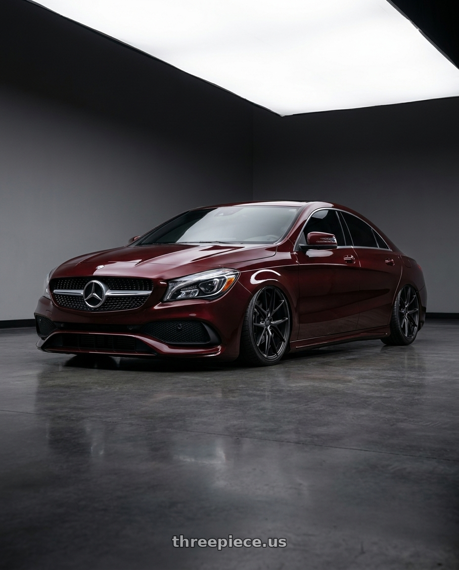 2018 Mercedes-Benz CLA C117 with Niche 1PC M117 MISANO 5X112 19X8.5 +34 MATTE BLACK wheels