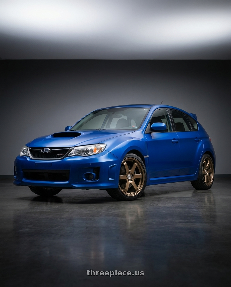 2011 Subaru WRX Hatchback with Axe ZX6 5x100 18X8.5+40 BRONZE wheels