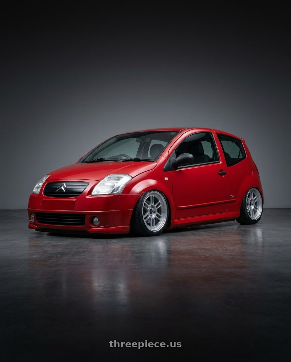 2003 Citroen c2 vtr with Enkei RPF1 4x100 15x8+28 Silver wheels