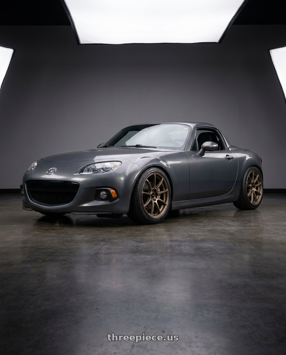 2014 Mazda Miata with Enkei Triumph 5x100 17x9+45 Matte Bronze wheels